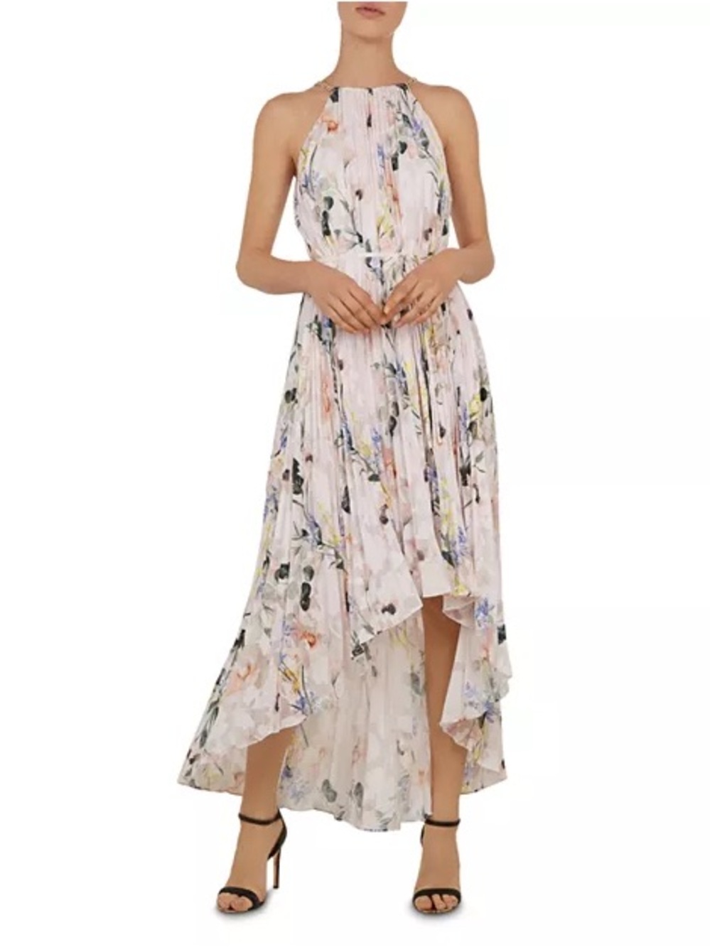 RARE NWT Ted Baker Valetia Pleated Floral High-Low Maxi Dress TB Size 2 US 4/6 ✨